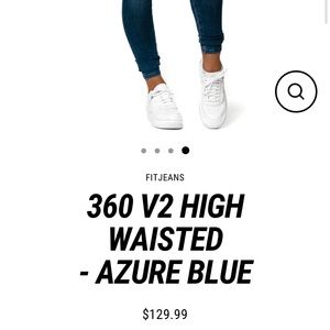 NWOT 360 V2 High Waisted Fit Jeans - Azure Blue